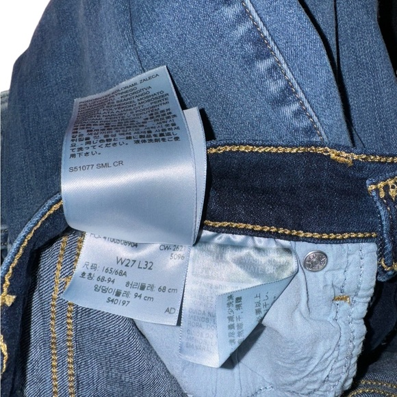 Levi’s 724 High Rise Straight Dark Wash Raw Hem Jeans Women's 4/27 - Picture 7 of 7